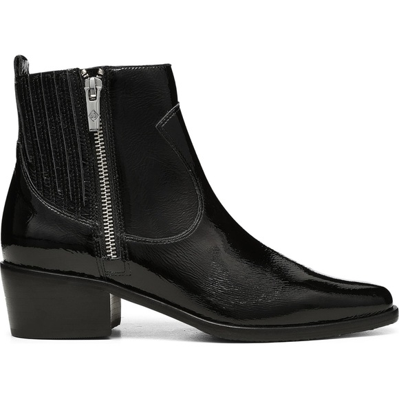 Black Patent Donald Pliner Marisol Bootie Size 9 - Picture 4 of 7